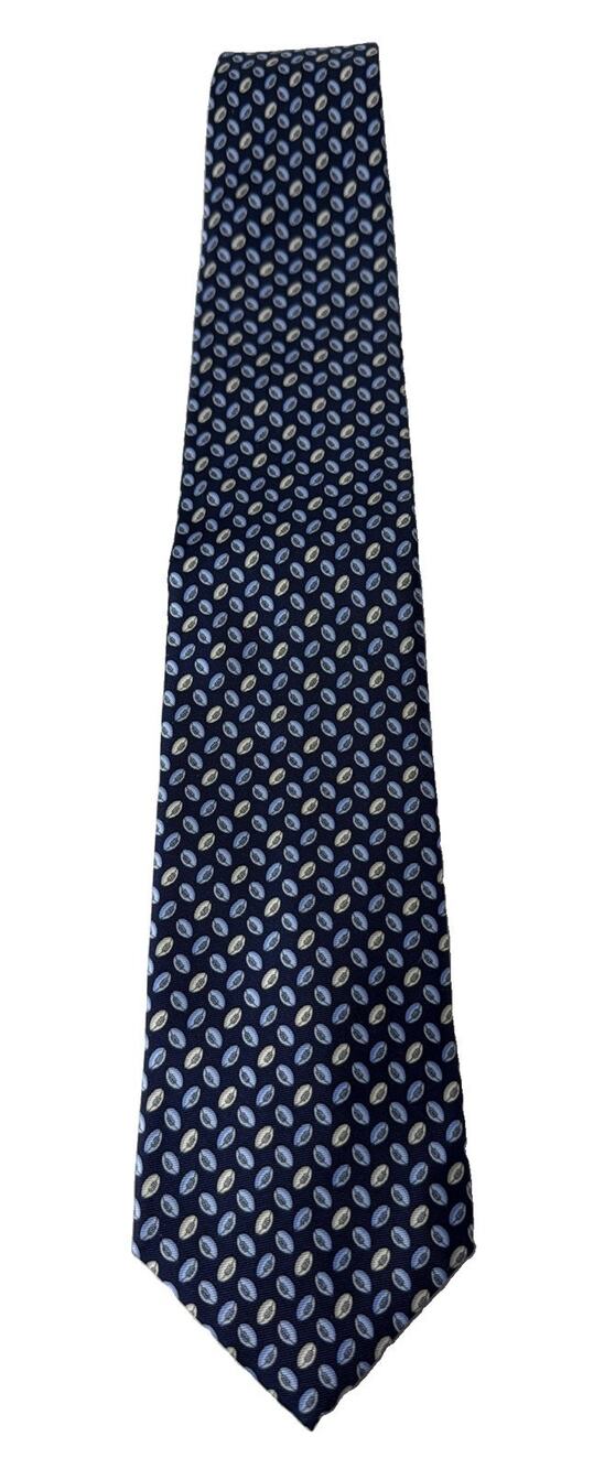 Frangi Made in Italy 100% Silk Football Necktie Navy Blue
